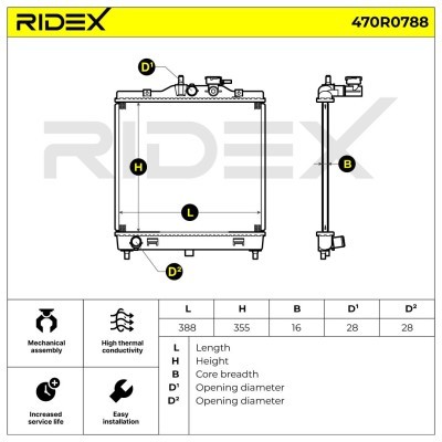 Kühler, Motorkühlung RIDEX 470R0788 470R0788 - foto 5