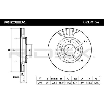 Bremsscheibe RIDEX 82B0154 82B0154 - foto 7