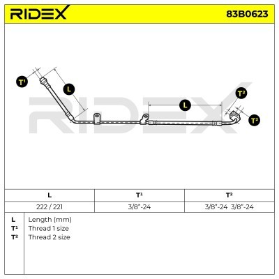 Bremsschlauch RIDEX 83B0623 83B0623 - foto 7