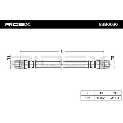 Bremsschlauch RIDEX 83B0030 83B0030 - foto 3