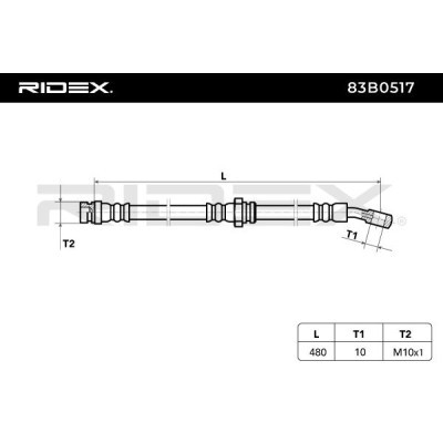 Bremsschlauch RIDEX 83B0517 83B0517 - foto 8