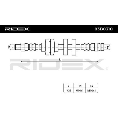 Bremsschlauch RIDEX 83B0310 83B0310 - foto 6