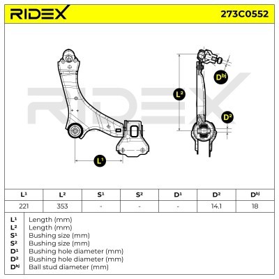 Querlenker RIDEX 273C0552 273C0552 - foto 4
