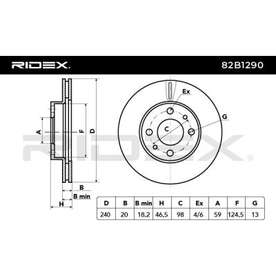 Bremsscheibe RIDEX 82B1290 82B1290 - foto 3