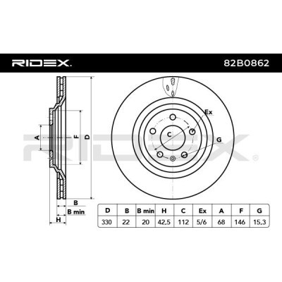 Bremsscheibe RIDEX 82B0862 82B0862 - foto 3