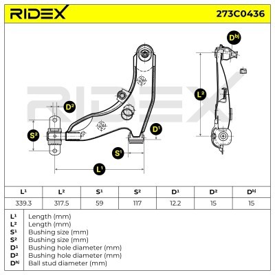 Querlenker RIDEX 273C0436 273C0436 - foto 4
