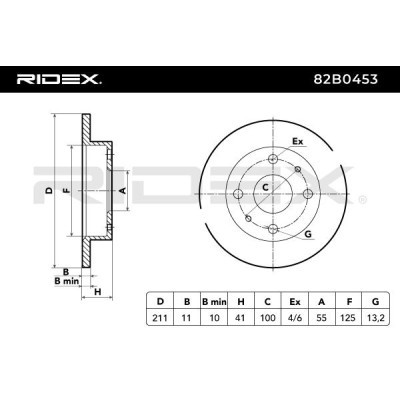 Bremsscheibe RIDEX 82B0453 82B0453 - foto 5