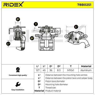 Bremssattel RIDEX 78B0251 78B0251 - foto 5