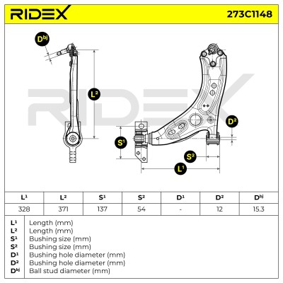 Querlenker RIDEX 273C1148 273C1148 - foto 6