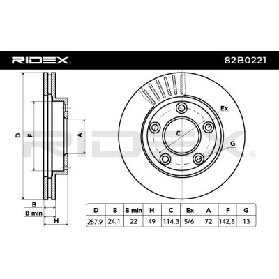 Bremsscheibe RIDEX 82B0221 82B0221 - foto 3