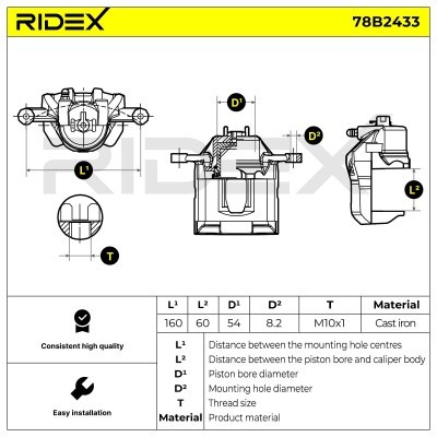 Bremssattel RIDEX 78B2433 78B2433 - foto 7