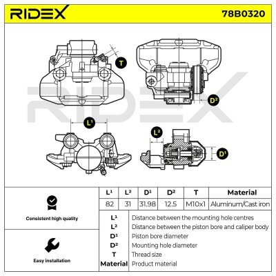 Bremssattel RIDEX 78B0320 78B0320 - foto 8
