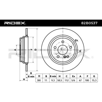 Bremsscheibe RIDEX 82B0537 82B0537 - foto 3