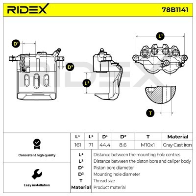 Bremssattel RIDEX 78B1141 78B1141 - foto 5