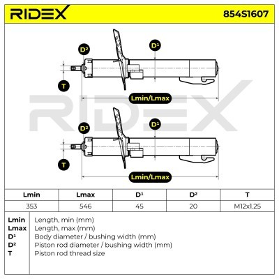 Stoßdämpfer RIDEX 854S1607 854S1607 - foto 5