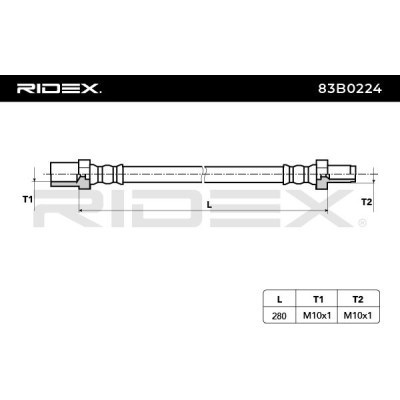 Bremsschlauch RIDEX 83B0224 83B0224 - foto 3