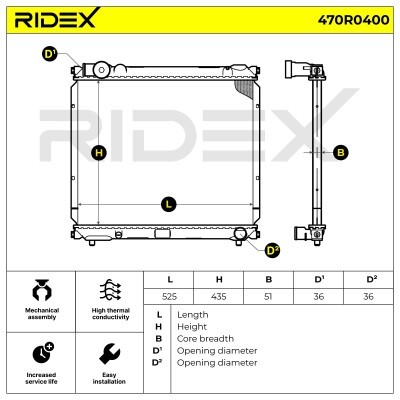 Kühler, Motorkühlung RIDEX 470R0400 470R0400 - foto 5