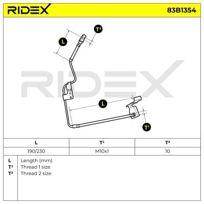 Bremsschlauch RIDEX 83B1354 83B1354 - foto 6