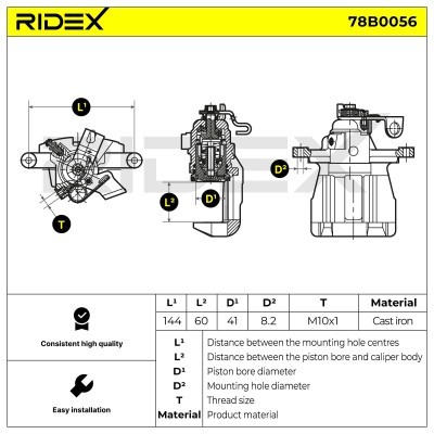 Bremssattel RIDEX 78B0056 78B0056 - foto 5