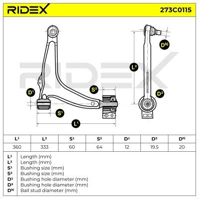Querlenker RIDEX 273C0115 273C0115 - foto 7