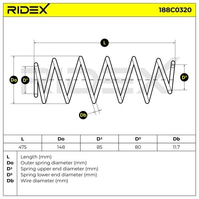 Fahrwerksfeder RIDEX 188C0320 188C0320 - foto 5
