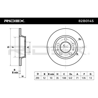 Bremsscheibe RIDEX 82B0145 82B0145 - foto 4