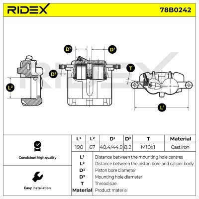 Bremssattel RIDEX 78B0242 78B0242 - foto 6
