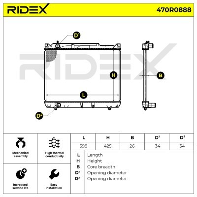 Kühler, Motorkühlung RIDEX 470R0888 470R0888 - foto 5