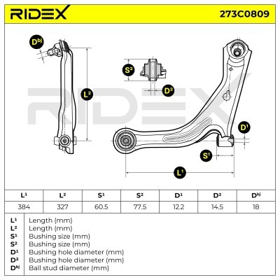Querlenker RIDEX 273C0809 273C0809 - foto 3