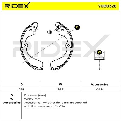 Bremsbeläge Satz RIDEX 70B0328 70B0328 - foto 6