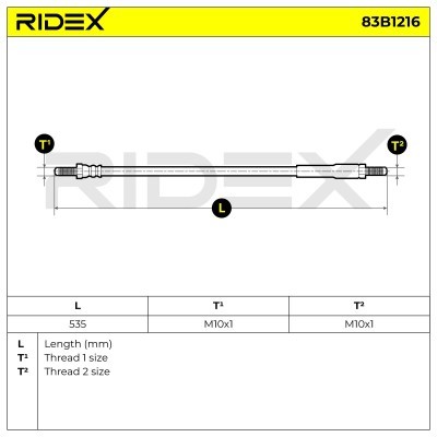 Bremsschlauch RIDEX 83B1216 83B1216 - foto 5