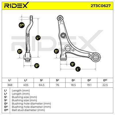 Querlenker RIDEX 273C0627 273C0627 - foto 6