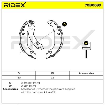 Bremsbeläge Satz RIDEX 70B0099 70B0099 - foto 5
