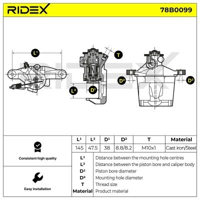 Bremssattel RIDEX 78B0099 78B0099 - foto 4