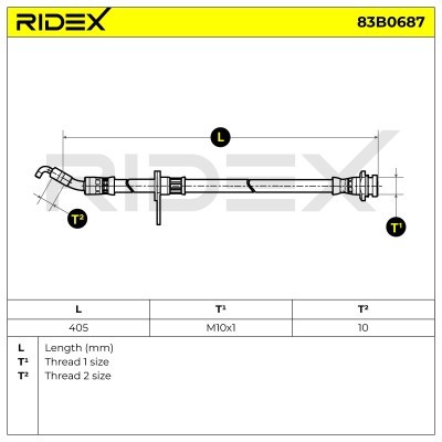 Bremsschlauch RIDEX 83B0687 83B0687 - foto 5
