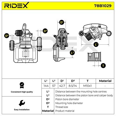 Bremssattel RIDEX 78B1029 78B1029 - foto 3