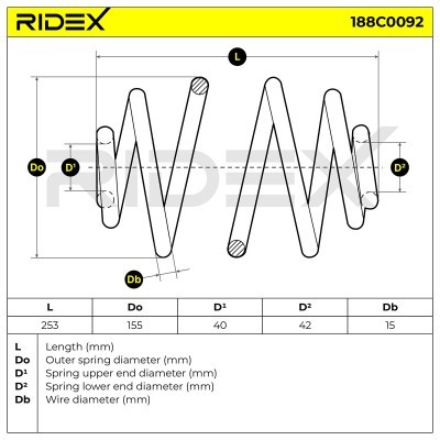 Fahrwerksfeder RIDEX 188C0092 188C0092 - foto 4