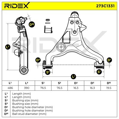 Querlenker RIDEX 273C1331 273C1331 - foto 6