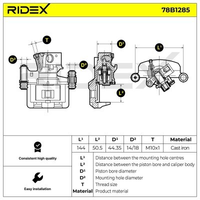 Bremssattel RIDEX 78B1285 78B1285 - foto 6
