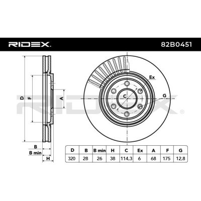 Bremsscheibe RIDEX 82B0451 82B0451 - foto 5