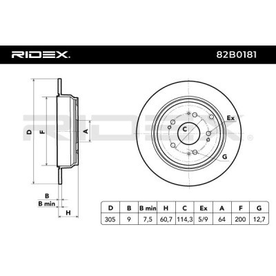 Bremsscheibe RIDEX 82B0181 82B0181 - foto 4