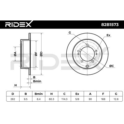 Bremsscheibe RIDEX 82B1573 82B1573 - foto 7
