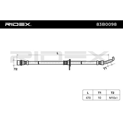 Bremsschlauch RIDEX 83B0098 83B0098 - foto 3