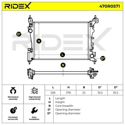 Kühler, Motorkühlung RIDEX 470R0571 470R0571 - foto 6