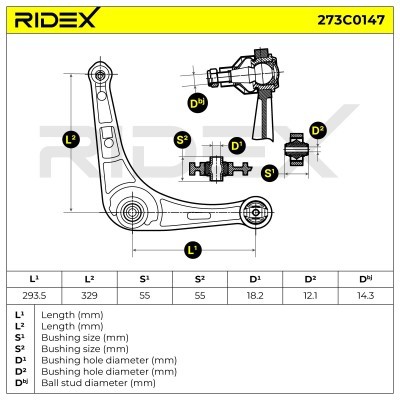 Querlenker RIDEX 273C0147 273C0147 - foto 8