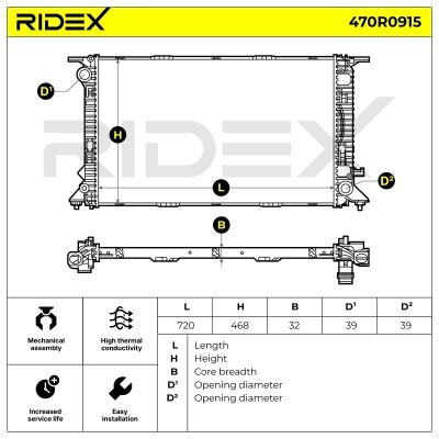 Kühler, Motorkühlung RIDEX 470R0915 470R0915 - foto 8