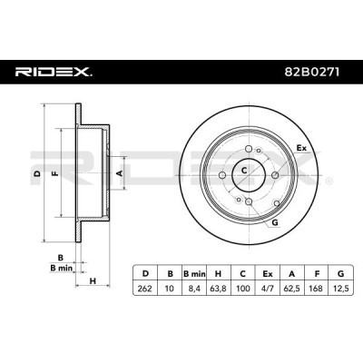 Bremsscheibe RIDEX 82B0271 82B0271 - foto 5