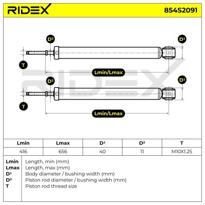 Stoßdämpfer RIDEX 854S2091 854S2091 - foto 7