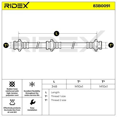 Bremsschlauch RIDEX 83B0091 83B0091 - foto 4
