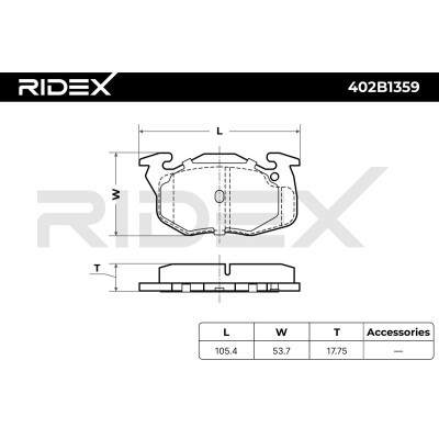 Bremsbeläge Satz RIDEX 402B1359 402B1359 - foto 6